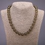 Necklace with smoky topaz (synthetic) smooth beads, 12 mm diameter, 46 cm long