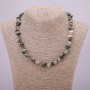 Hair quartz chip necklace, 7(±)mm diameter, 45 cm length