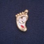 Brooch 'Foot' enamel, gold-tone metal 18x29mm