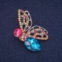 Butterfly Brooch in Crystals, Silver-Tone Metal 28x45mm