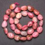 Faceted rhodochrosite beads, 8x10 mm, length 38 cm