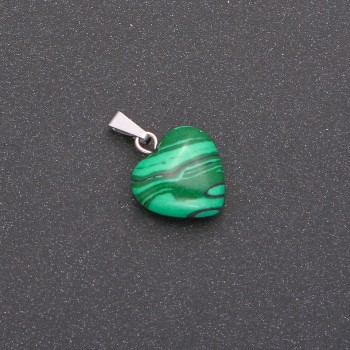 Heart Pendant Malachite (pressed) 14×14×23 mm