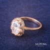 Xuping Ring with White Stone, 18K Gold Plated, Size 16