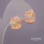 Xuping Earrings with White Stones 9x14mm 18K Gold Plating
