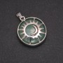 Pendant of natural jade in a 'Sun' setting, diameter 27 mm