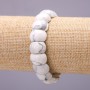 Howlite bracelet with 10×15 mm links on elastic, length 18 cm