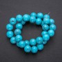 Turquoise Beads Smooth Sphere, 12 mm Diameter, Thread, Length 38 cm (+/-)