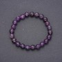 Faceted Amethyst Bead Bracelet, 8 mm diameter, 18 cm circumference on elastic