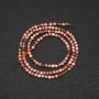 Rhodochrosite beads, faceted round bead, 2 mm diameter, 38 cm strand