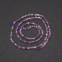 Amethyst faceted beads on thread, 2 mm diameter, 38 cm length