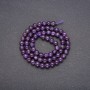 Natural Stone Beads Amethyst Smooth Ball, Diameter 6.5 mm (±), Length 38 cm