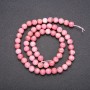 Rhodochrosite natural stone beads - smooth round bead, diameter 6 (+ -) mm, length 38 cm