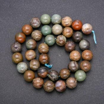 Beads made of natural stone Multicolored Jasper – Smooth round beads, diameter 10 mm (±), length 38 cm