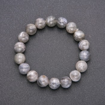Bracelet made of natural labradorite on elastic, smooth bead, diameter 10(±)mm, length 18 cm