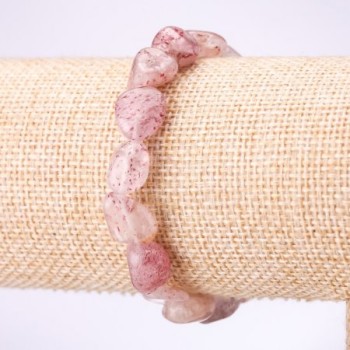 Bracelet made of natural strawberry quartz on elastic, faceted beads, diameter 8×12 mm, length 18 cm