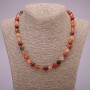 Beaded Necklace from Natural Rutile Quartz - Assorted Smooth Beads, 8 mm Diameter, 45 cm Long