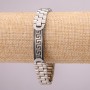 Stainless steel bracelet with a clasp, 12 mm thick, 21 cm long, silver color