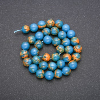 Blue Variscite Beads, Smooth Round Beads, 10 mm Diameter, 36 cm Length (+/-)