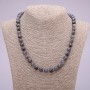 Natural Iolite necklace with smooth beads, diameter 8(±)mm, length 48cm
