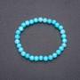 Aquamarine bracelet on elastic cord, smooth bead, 6 mm diameter, 18 cm circumference