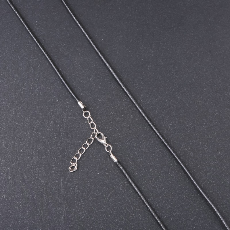 Price per pack / 10 pcs. Waxed pendant cord, 2.5 mm diameter, 60 cm length, black