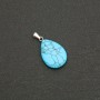 Teardrop pendant 'Blue Turquoise' (pressed) 25x18mm