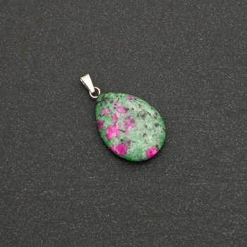 Pendant Drop from Zoisite natural stone 25x18(+-)mm