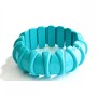 Elastic Bracelet Turquoise (Synthetic) Smooth Rondelle Beads, 6x4 mm Diameter, 18 cm Length +/-