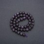 Natural Amethyst Beads on Thread - Smooth Round Beads, 8.5 mm Diameter, 39 cm Length (±)