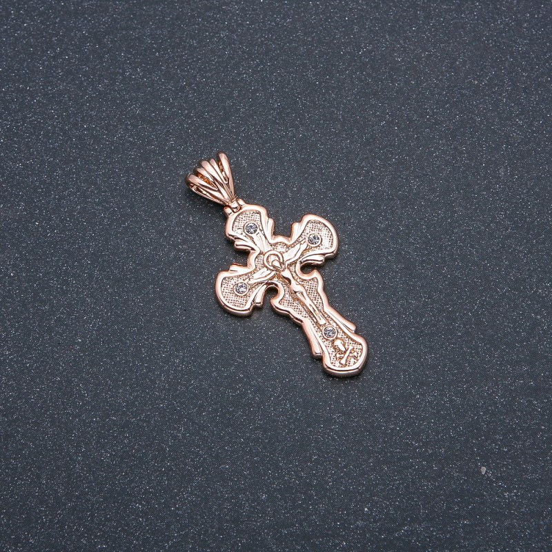 Cross Pendant Xuping 18k Gold Plating with White Stones 36x30x19mm +