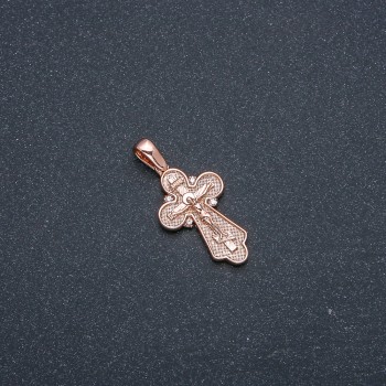 Cross Pendant Xuping 18k Gold Plating with White Crystals 32x26x15 mm +