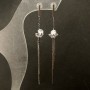 Xuping Rhodium Earrings with White Stones, Length 80mm+