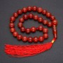 Natural carnelian prayer beads, 33 beads, smooth spheres, diameter 12 mm, Carnelian insert