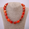Necklace of natural carnelian bars 19x15 mm, length 45 cm +