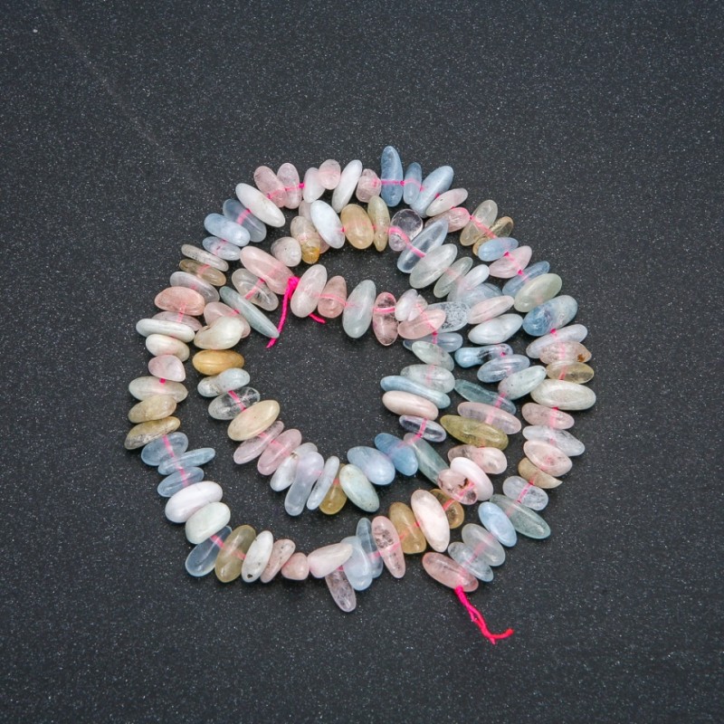 Morganite chip bead strand 'needle' shape, 8×4 mm, length 41 cm +