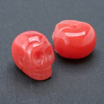 Skull Bead, Natural Chalcedony, 25x19mm +