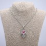 Pendant 'Skull with an Eye' 45x27 mm on a chain, length 70 cm silver-toned metal