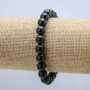Elastic bracelet with natural shungite, smooth beads, 8 mm diameter, 18 cm length +