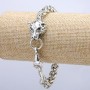 Chain bracelet 'Panther' silver metal 18x32mm, thickness 8mm, length 20cm +