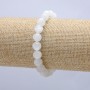 Elastic bracelet with natural adularia, smooth beads, 8 mm diameter, length 18 cm +