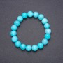 Elastic Aquamarine Bracelet (synthetic) smooth beads, 10 mm diameter, 18 cm circumference