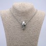 Skull Pendant 28×17 mm on Chain, 65 cm, Silver