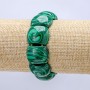 Malachite elastic bracelet (pressed) smooth links 21x17 mm+