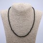 Shungite natural stone beads necklace, smooth ball, diameter 6 mm, length 45 cm