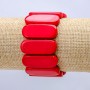 Elastic bracelet with pressed coral, smooth links 33×13 mm+