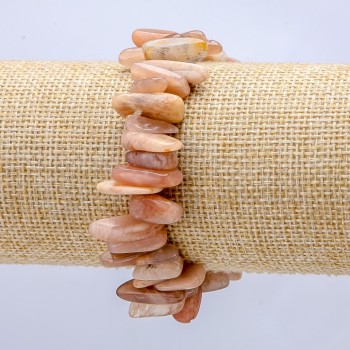 Elastic bracelet with natural selenite chip "Needles", diameter 15×5 mm+
