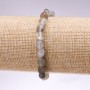 Elastic bracelet with natural labradorite — faceted cut, 7x6 mm diameter