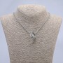 Pendant Ring 26x8 mm on chain, length 70 cm, silver-colored metal