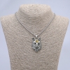 Wolf Talisman Pendant with Yellow Eye, 29×47 mm on a chain, length 65 cm, silver