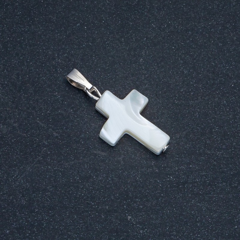Pendant with natural white mother-of-pearl 20x15mm+